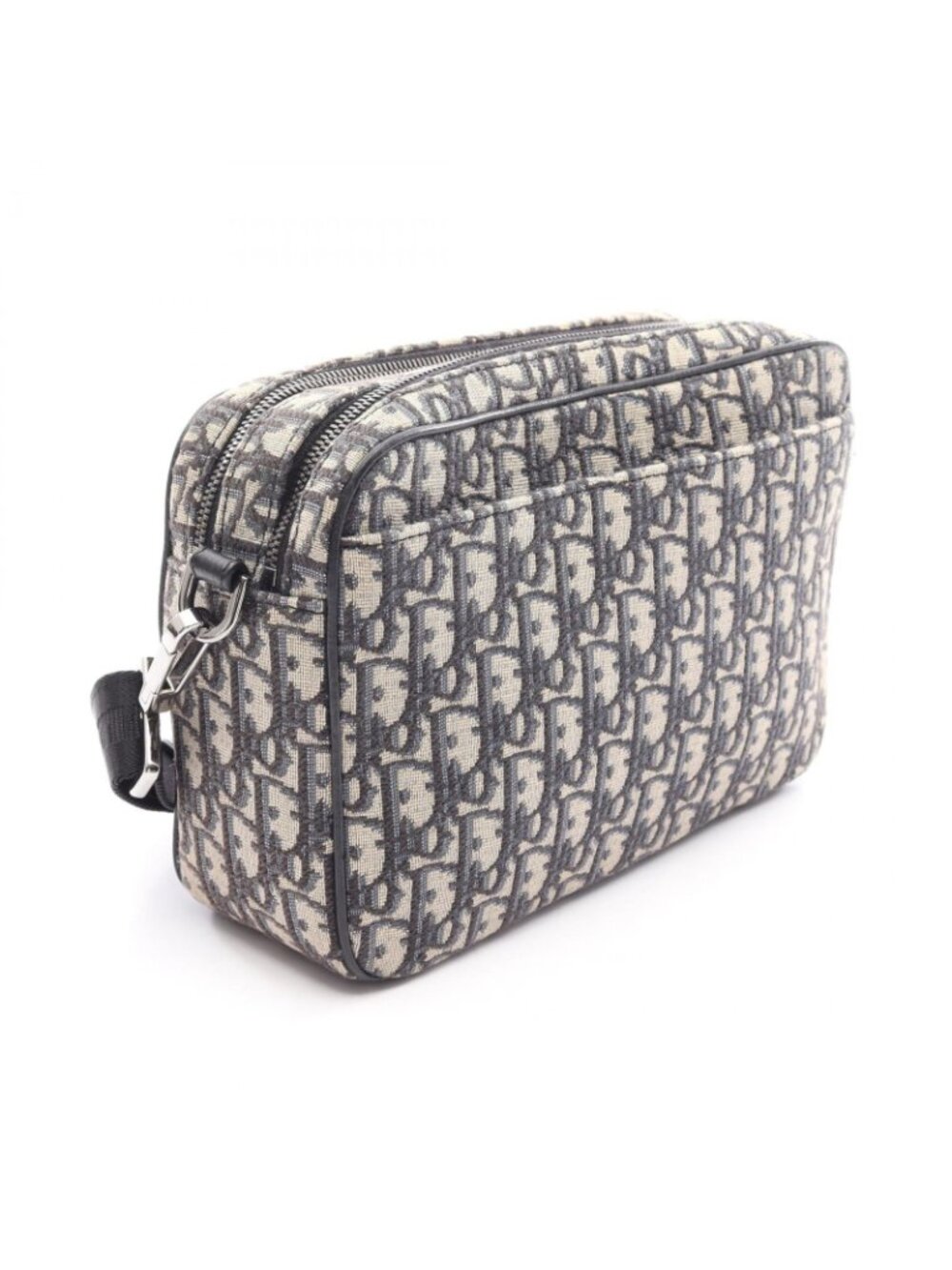 ★SOLD★ Dior Shoulder Bag Safari Oblique Beige Navy Canvas Leather - Picture 2 of 11